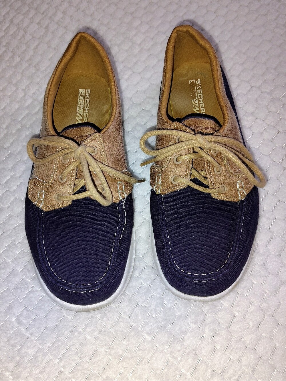 Skechers Navy Goga Max Boat Shoes